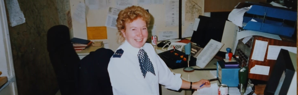 Former PC Sue Pickthall at work in Penrith police station