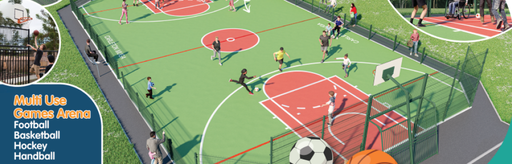 An artist impression of what the new multi-use surface will look like