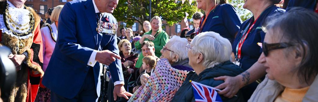 HM The King meeting residents from Park View Gardens Care Home