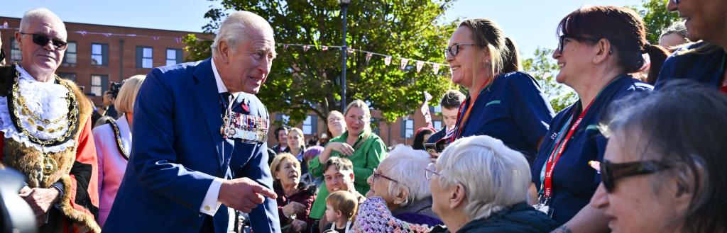 HM The King meeting residents from Park View Gardens Care Home 