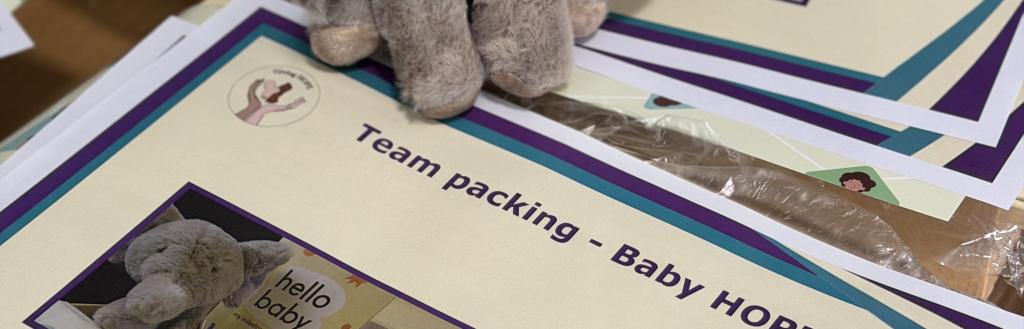 Team packing Hope Boxes