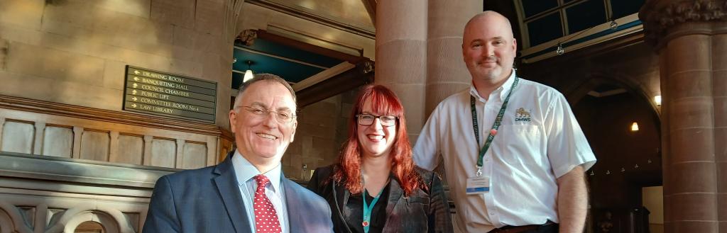 Leader of Westmorland and Furness Council, Cllr Jonathan Brook; Westmorland and Furness Council's Chief Legal and Monitoring Officer and Lead Officer for the Armed Forces, Linda Jones; DMWS Welfare Officer, Mark Kenny