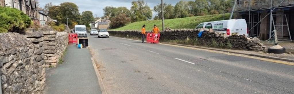Street works in South Road, Kirkby Stephen.
