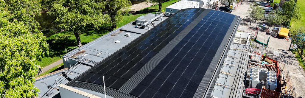 Solar panels on roof of Appleby Leisure Centre