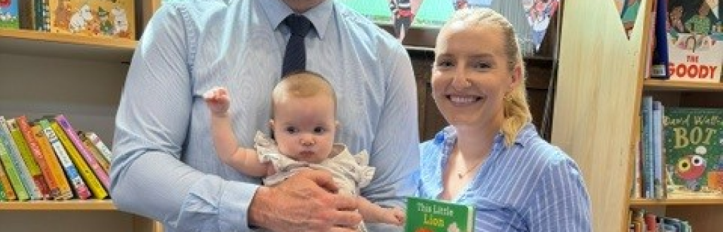 Baby Eimpha - the first to receive a library card under the scheme