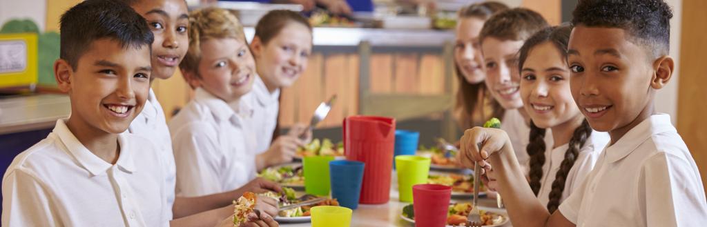 children having school dinners free school meals