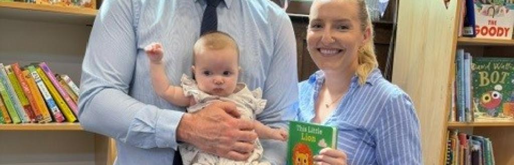 Baby Eimpha - the first to receive a library card under the scheme