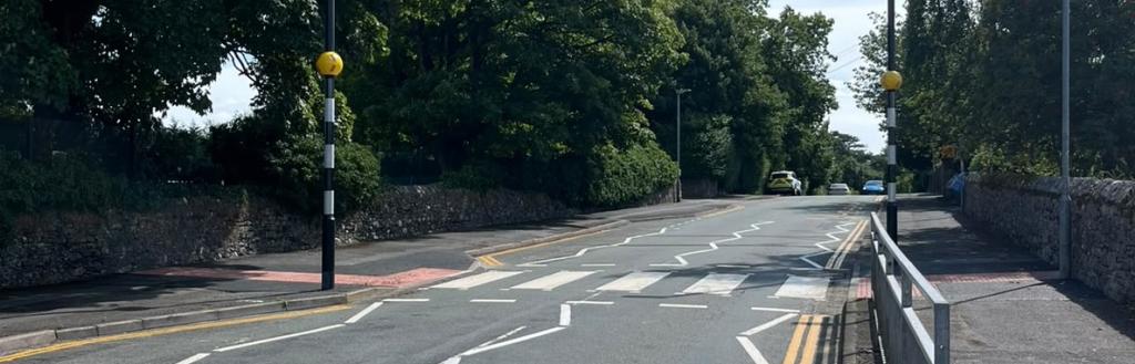 One of the new zebra crossings in Springfield Road in Ulverston.