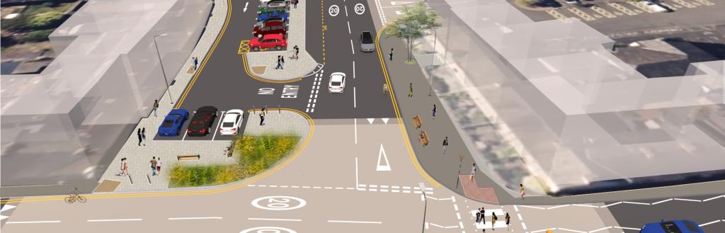 Aerial view of proposed changes to Sandgate junction