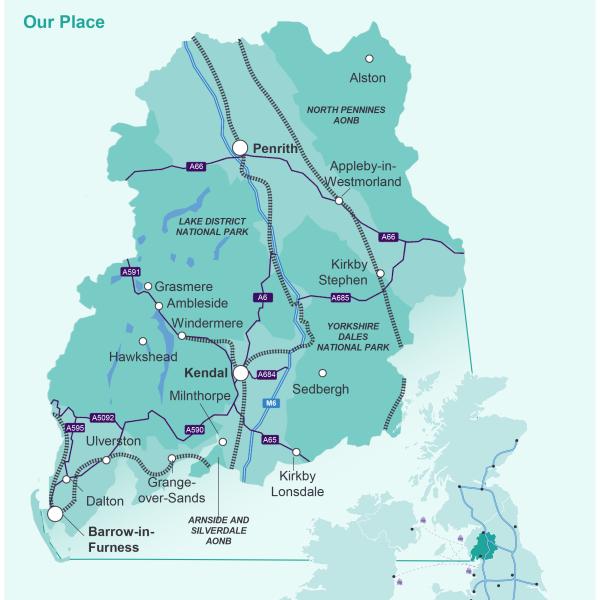 A map showing the boundary of our area within the context of the UK.